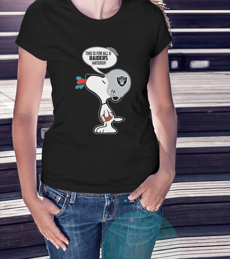 Snoopy Raiders Haters Football Helmet Taunting Peanuts Raiders Fans T-Shirt