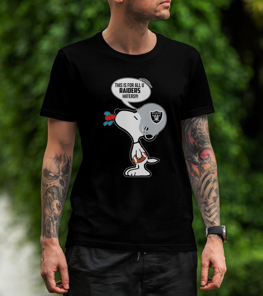 Snoopy Raiders Haters Football Helmet Taunting Peanuts Raiders Fans T-Shirt