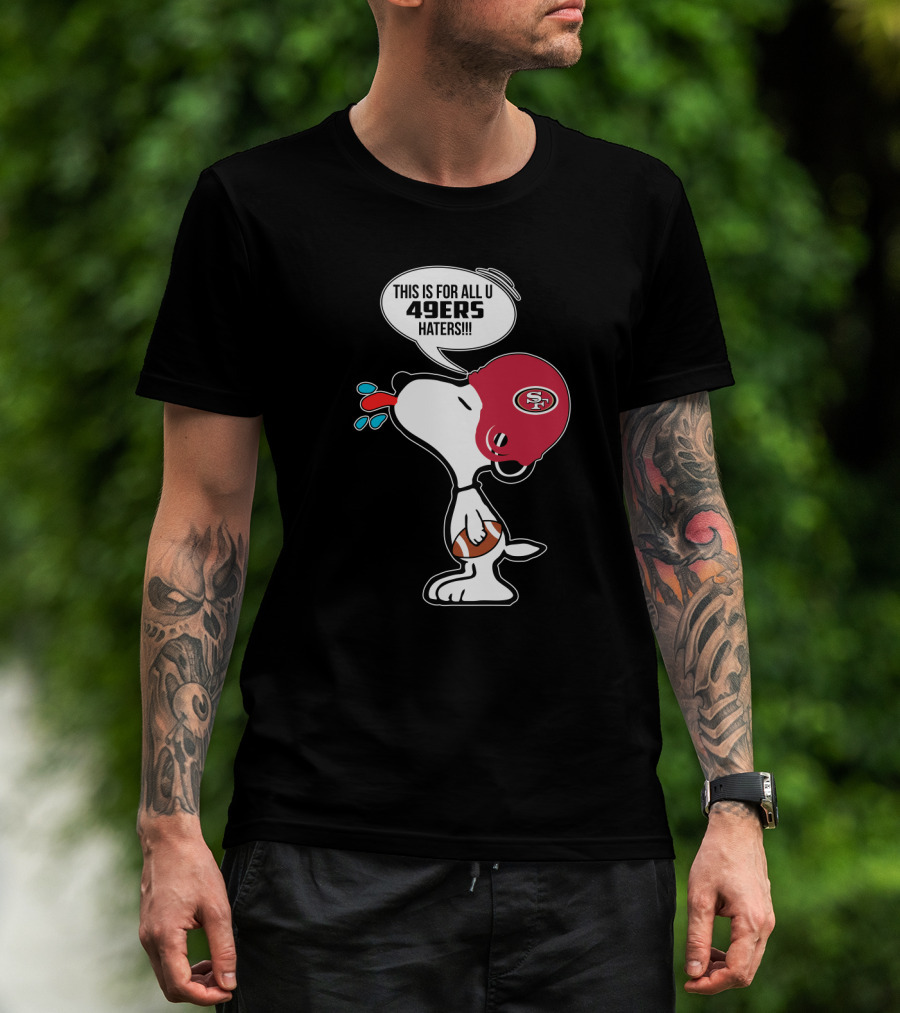 Snoopy 49ers Haters Football Helmet T-Shirt