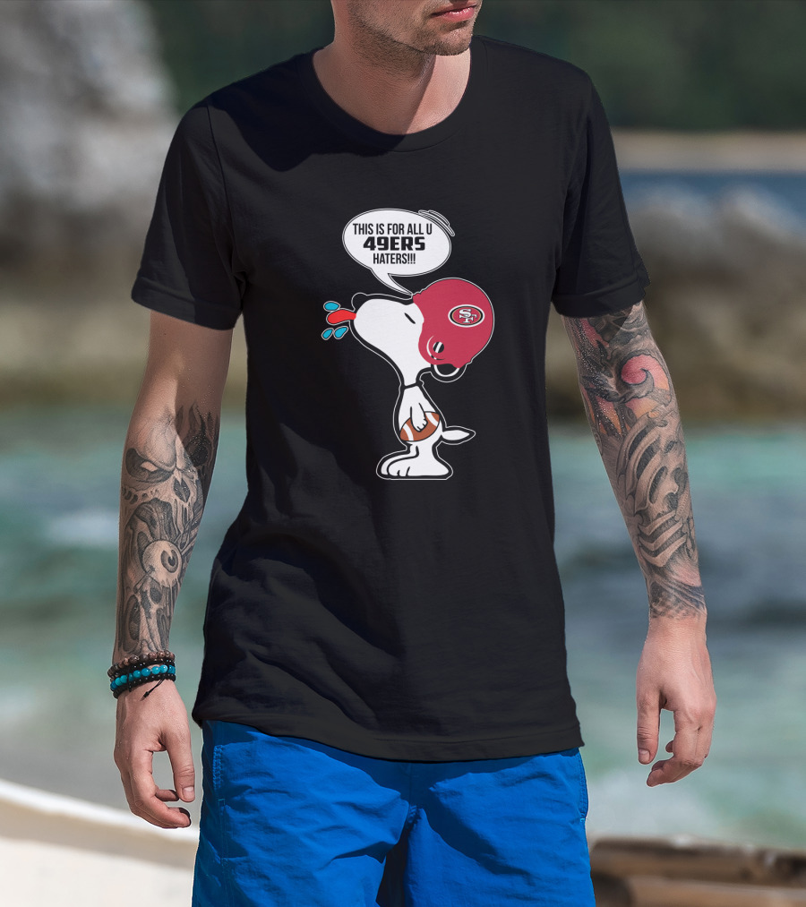 Snoopy 49ers Haters Football Helmet T-Shirt