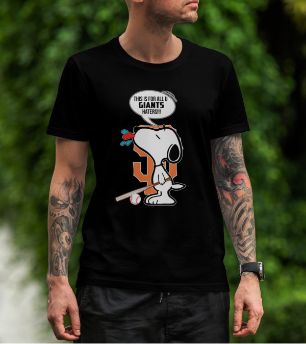 Snoopy San Francisco Giants Haters Baseball T-Shirt