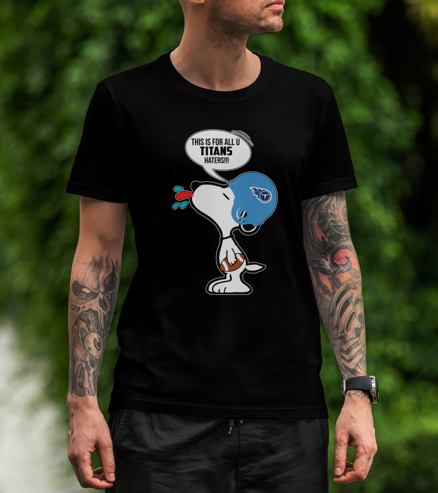 Snoopy Titans Haters Football Speech Bubble Helmet T-Shirt