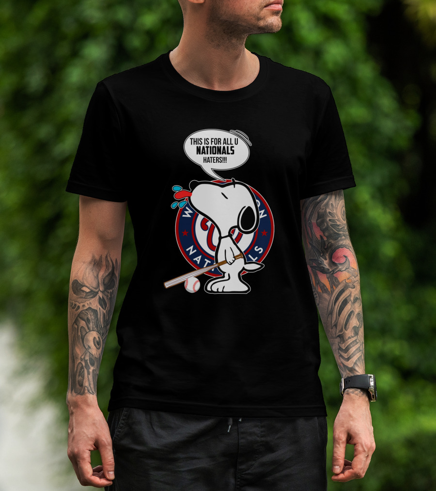 Snoopy Nationals Haters Speech Bubble With Washington Baseball T-Shirt