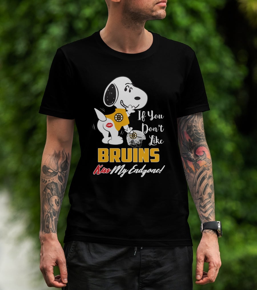 Snoopy If You Don't Like Bruins Kiss My Endzone Boston Bruins T-Shirt