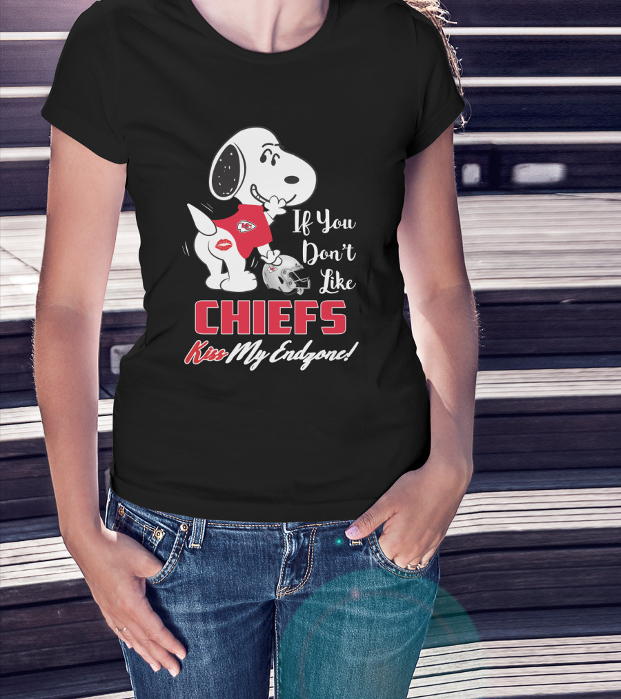 If You Don't Like Chiefs Kiss My Endzone Snoopy Kansas City Chiefs Fans T-Shirt