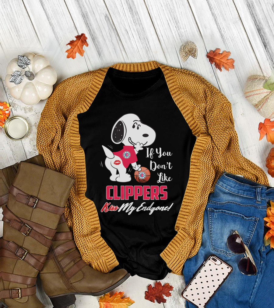 Snoopy If You Don't Like Clippers Kiss My Endzone T-Shirt