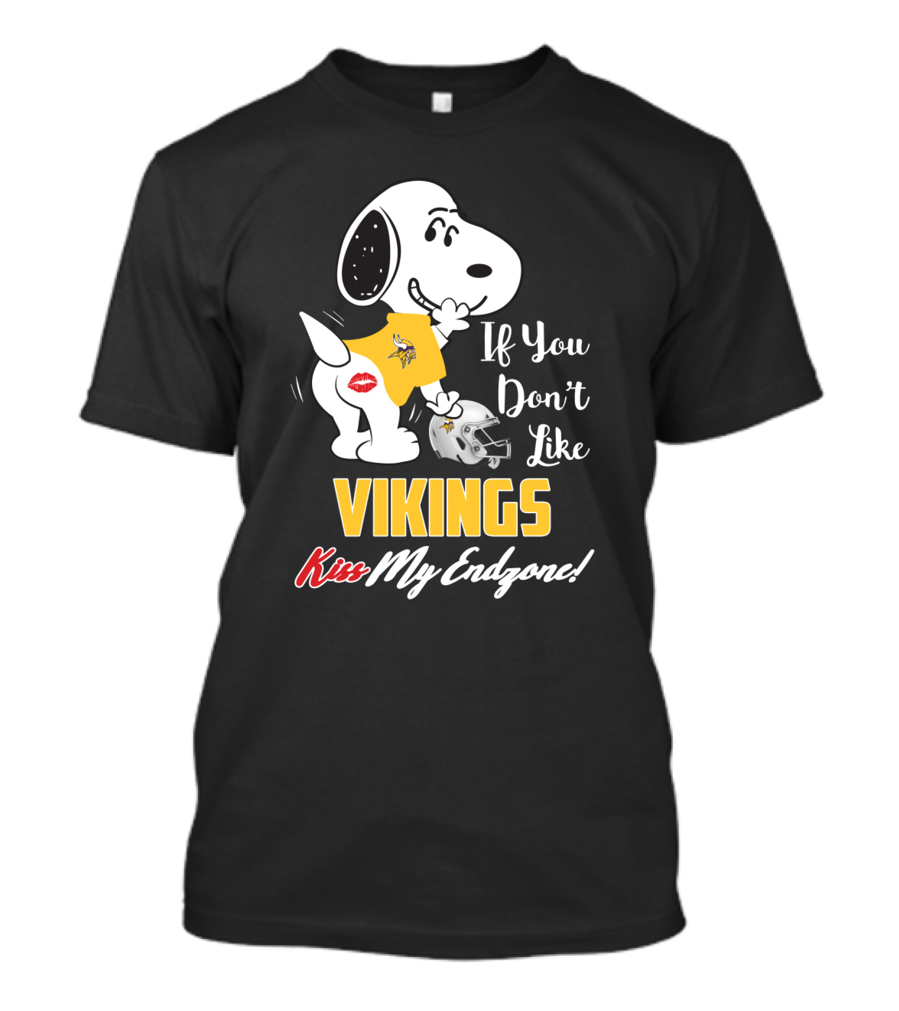 Snoopy If You Don’t Like Vikings Kiss My Endzone Minnesota Vikings Fans T-Shirt