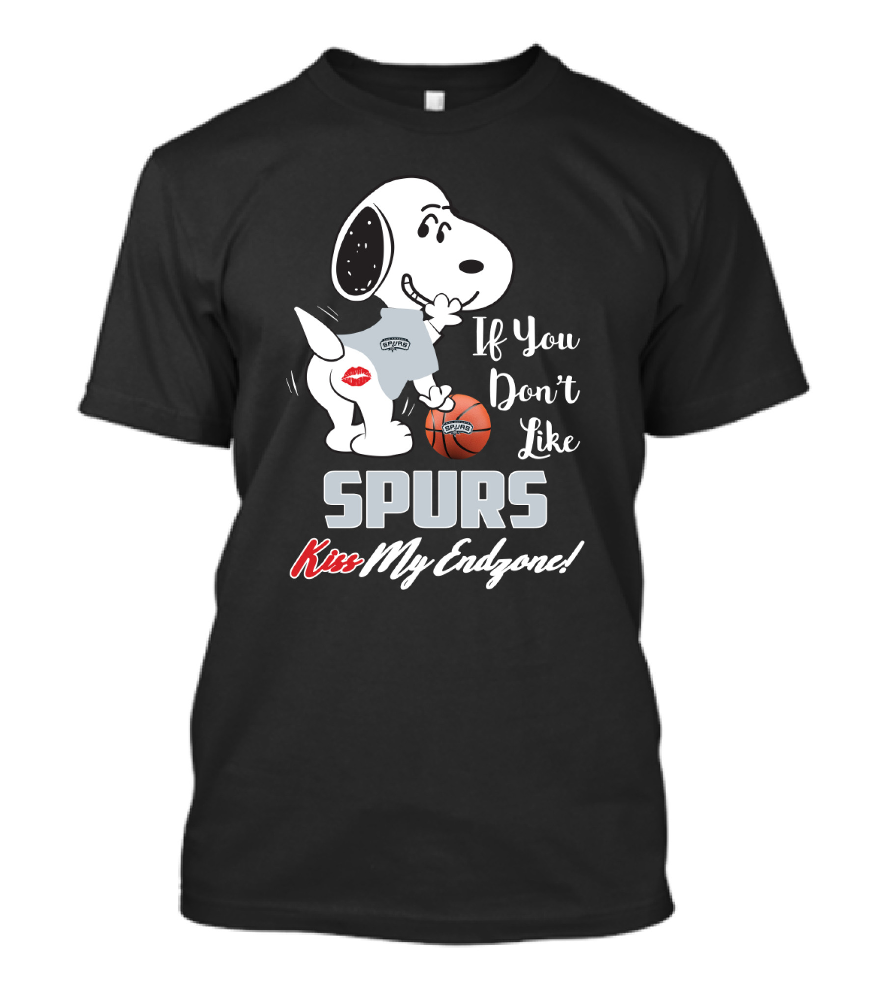 If You Don't Like Spurs Kiss My Endzone Snoopy San Antonio Spurs T-Shirt