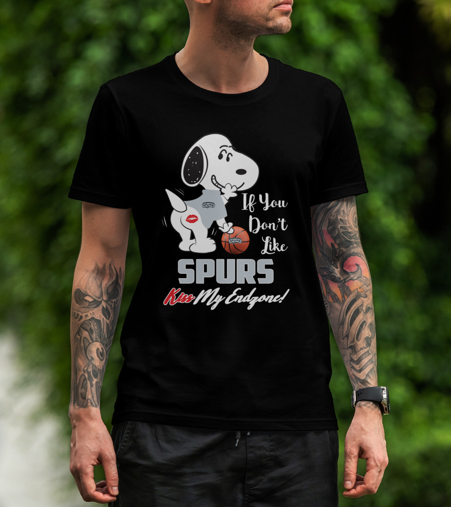 If You Don't Like Spurs Kiss My Endzone Snoopy San Antonio Spurs T-Shirt