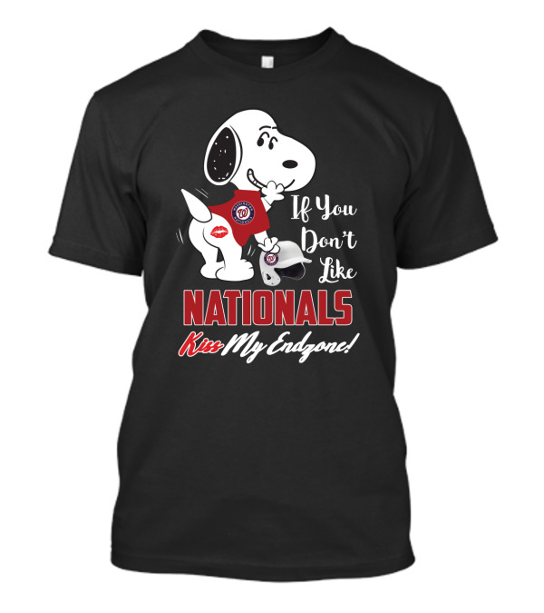 Snoopy Nationals Mascot With Washington Nationals Helmet And Kiss My Endzone T-Shirt