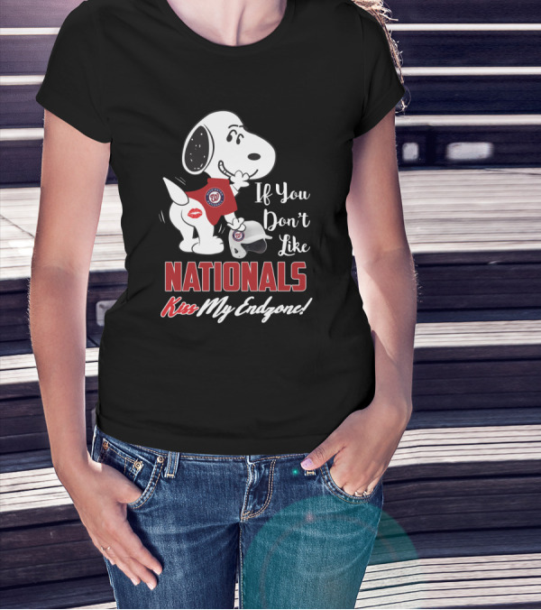 Snoopy Nationals Mascot With Washington Nationals Helmet And Kiss My Endzone T-Shirt