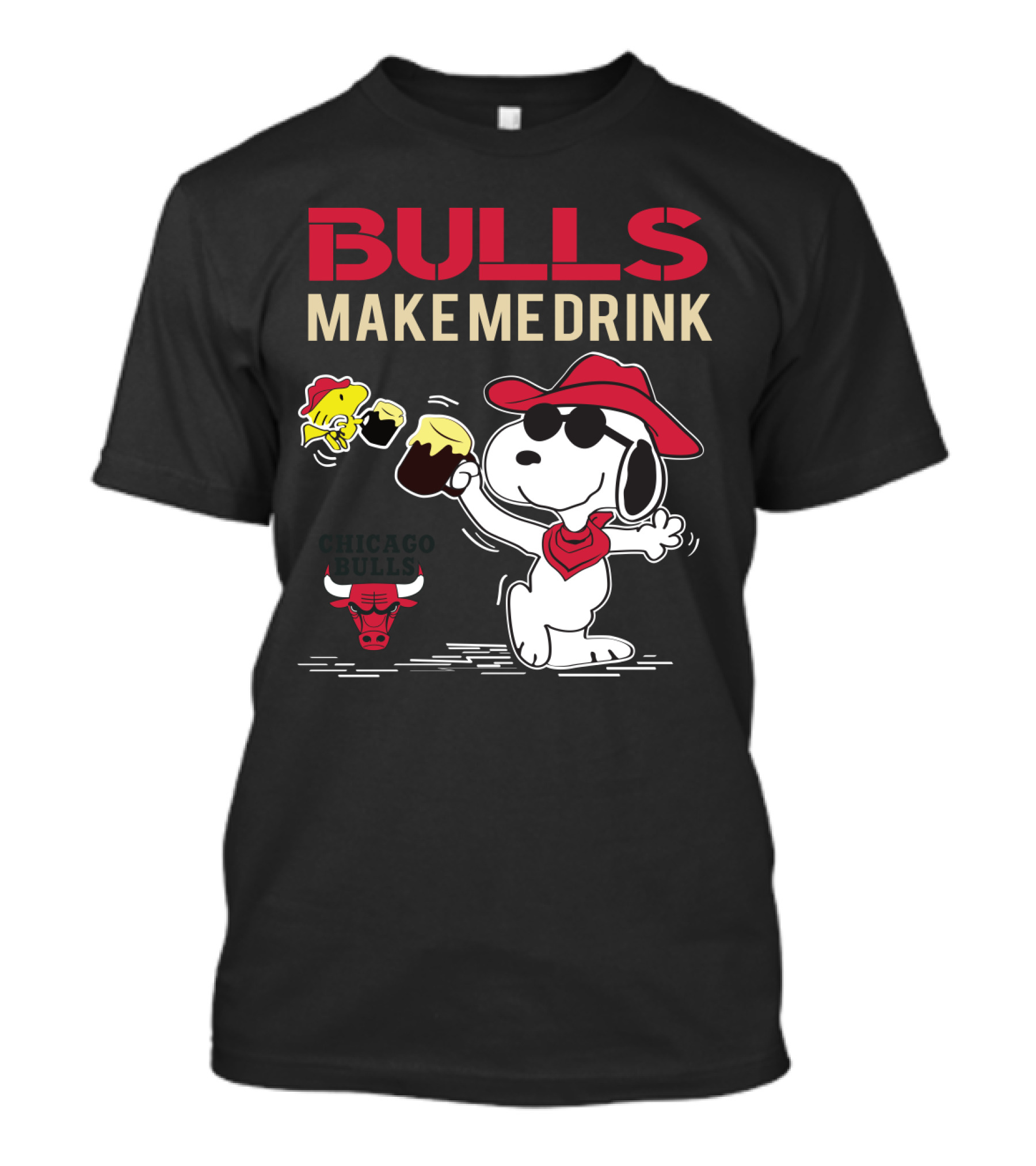 Bulls Make Me Drink Snoopy Chicago Bulls Fans T-Shirt