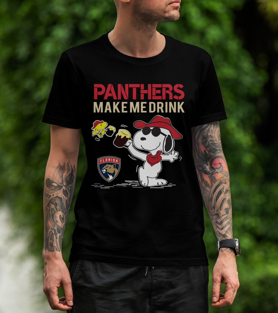Panthers Make Me Drink Snoopy Florida Panthers Fans T-Shirt