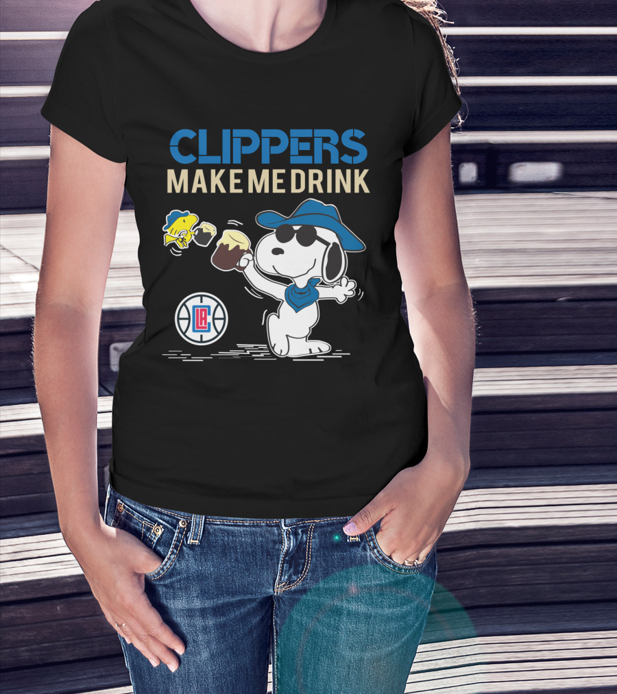 Clippers Make Me Drink Snoopy La Clippers Fan Celebration T-Shirt