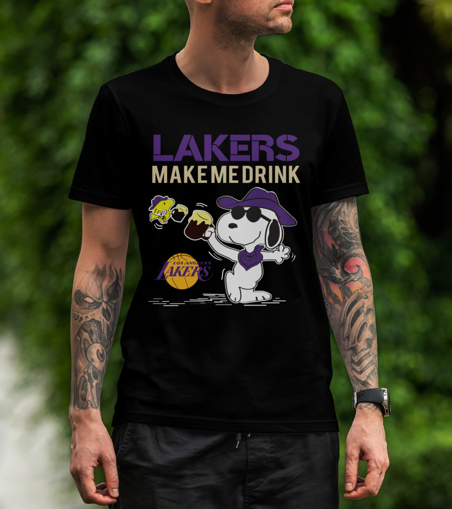 Snoopy Los Angeles Lakers Make Me Drink T-Shirt
