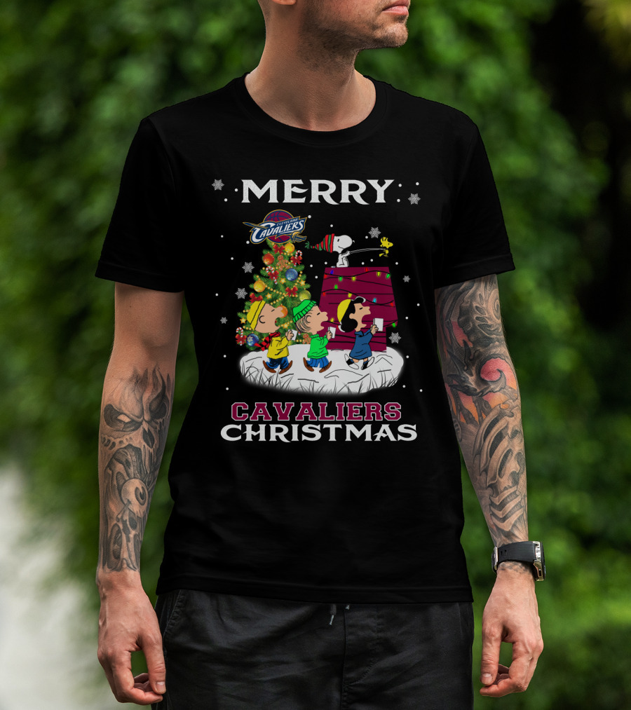 Merry Cavaliers Christmas Cleveland Snoopy Cavaliers T-Shirt