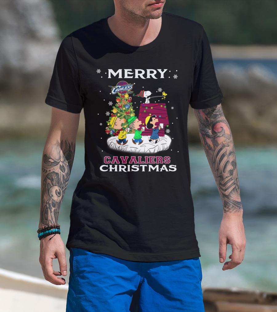 Merry Cavaliers Christmas Cleveland Snoopy Cavaliers T-Shirt