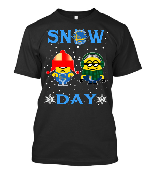 Minions Dressed For Golden State Warriors Snow Day Fun T-Shirt