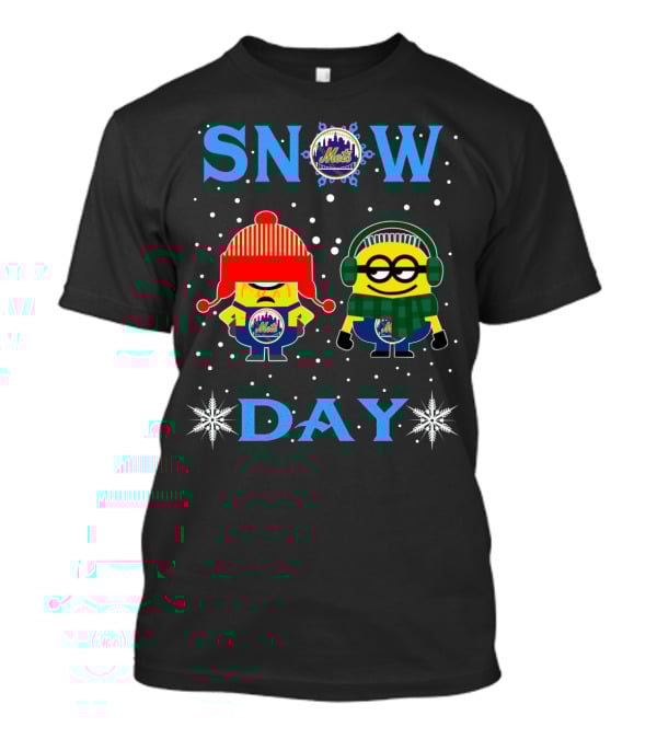 Snow Day Minions With New York Mets Winter T-Shirt