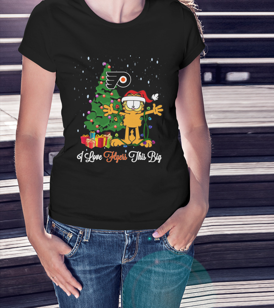 I Love Flyers This Big Garfield Christmas Tree Philadelphia Flyers T-Shirt