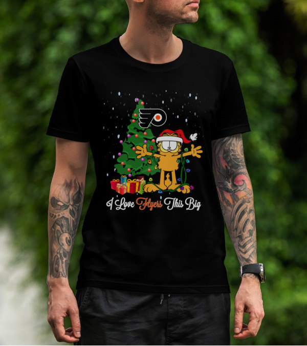 I Love Flyers This Big Garfield Christmas Tree Philadelphia Flyers T-Shirt