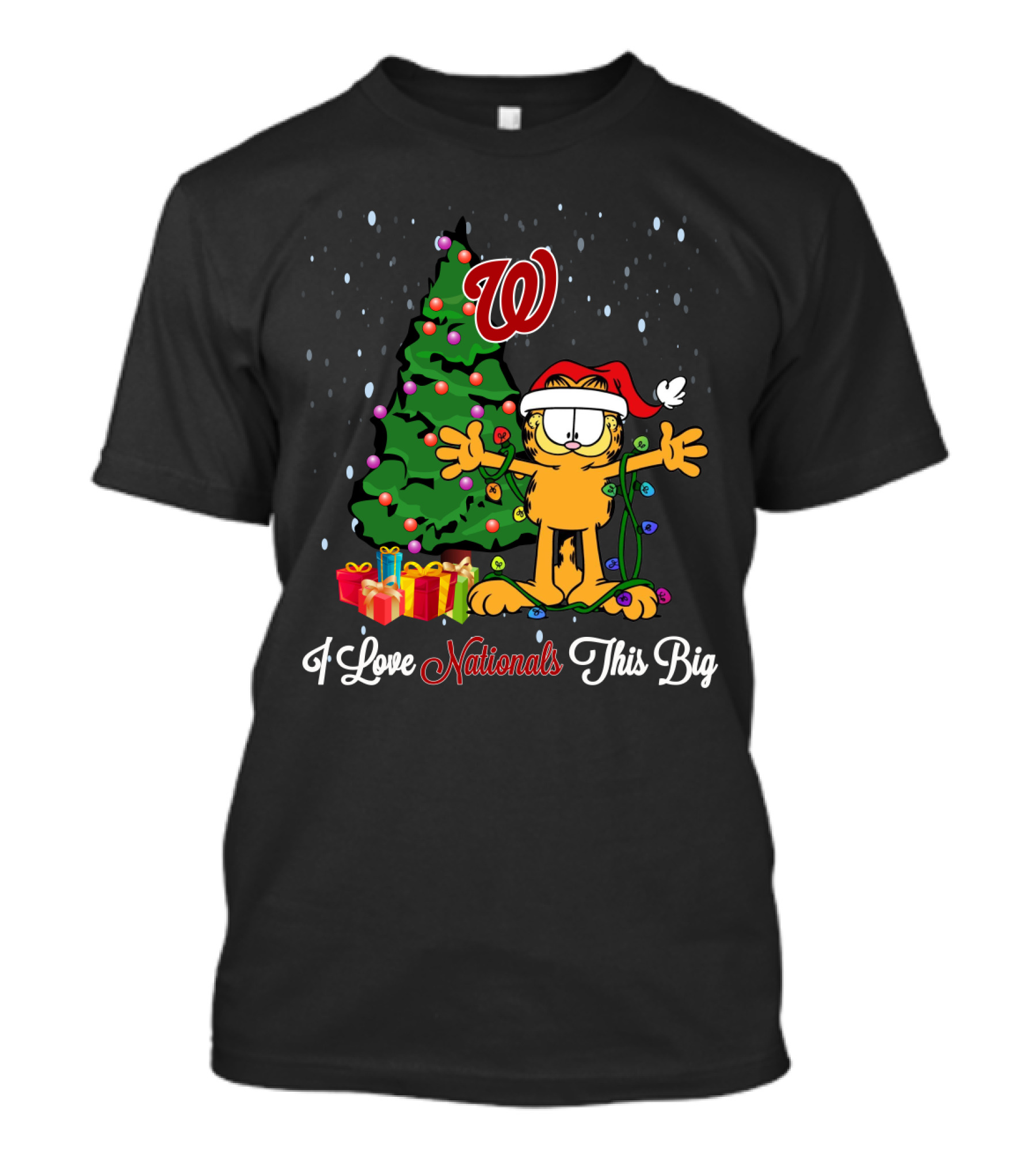 I Love Nationals This Big Garfield Christmas Tree Washington T-Shirt
