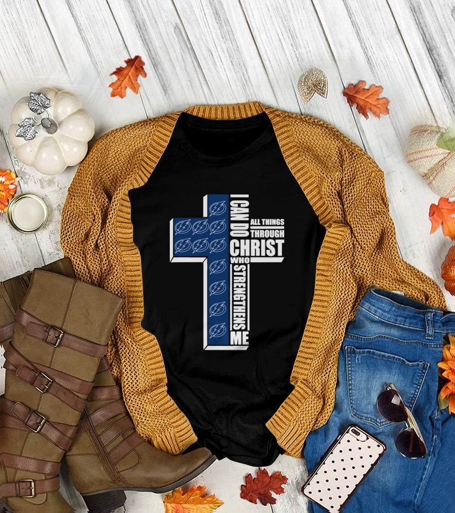 I Can Do All Things Through Christ Who Strengthens Me Tampa Bay Lightning Logos T-Shirt