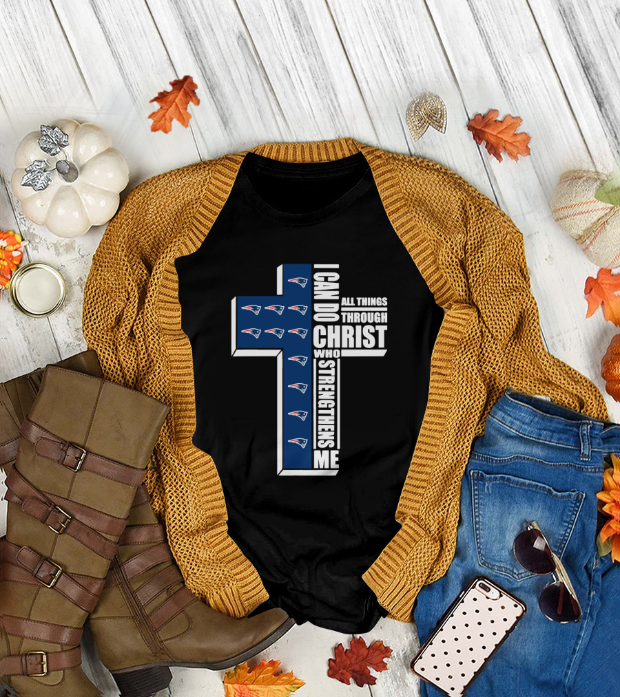 Patriots Logo Christian Faith I Can Do All Things Through Christ Who Strengthens Me T-Shirt