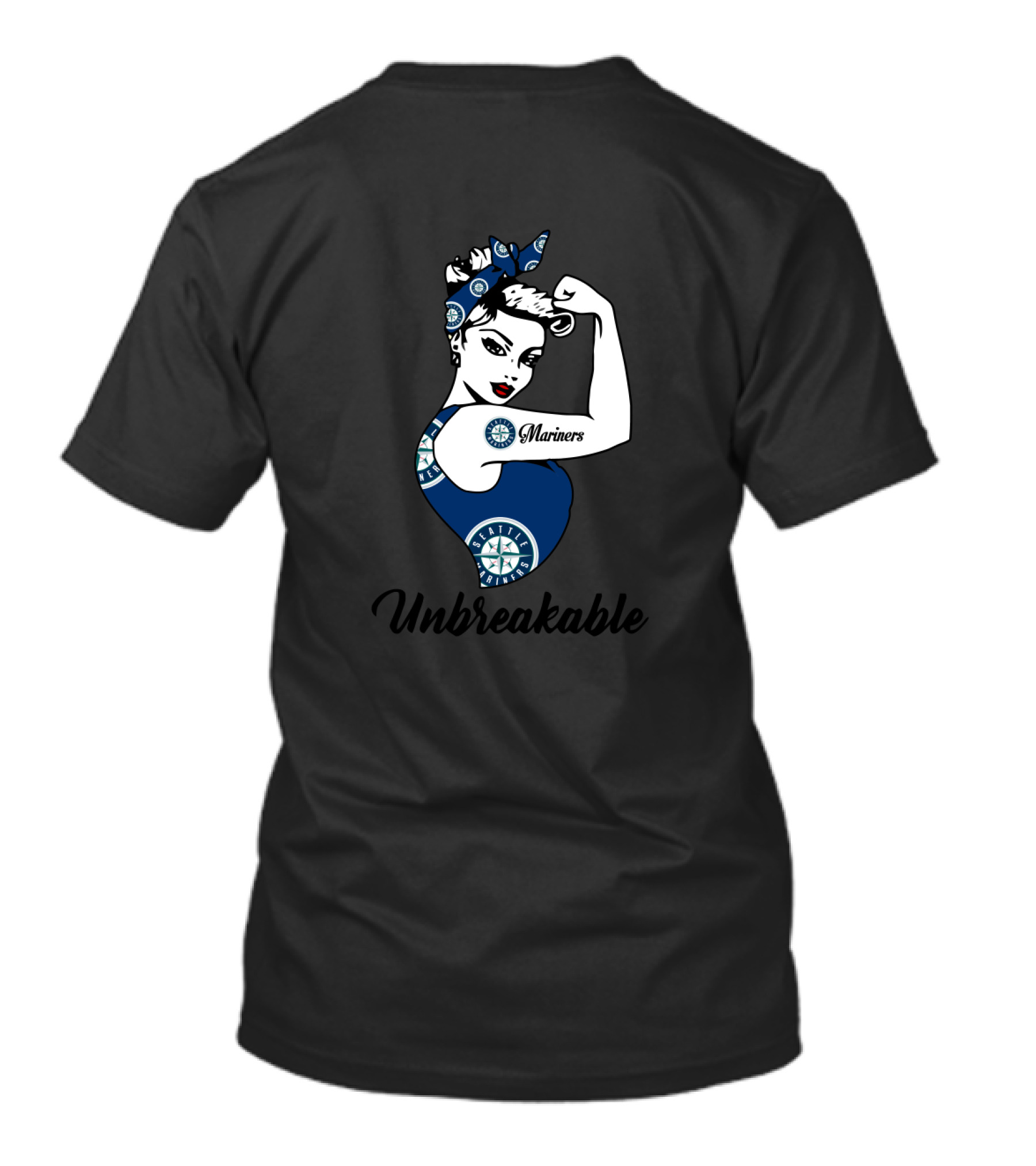 Unbreakable Mariners Strong Girl Rosie The Riveter Seattle T-Shirt