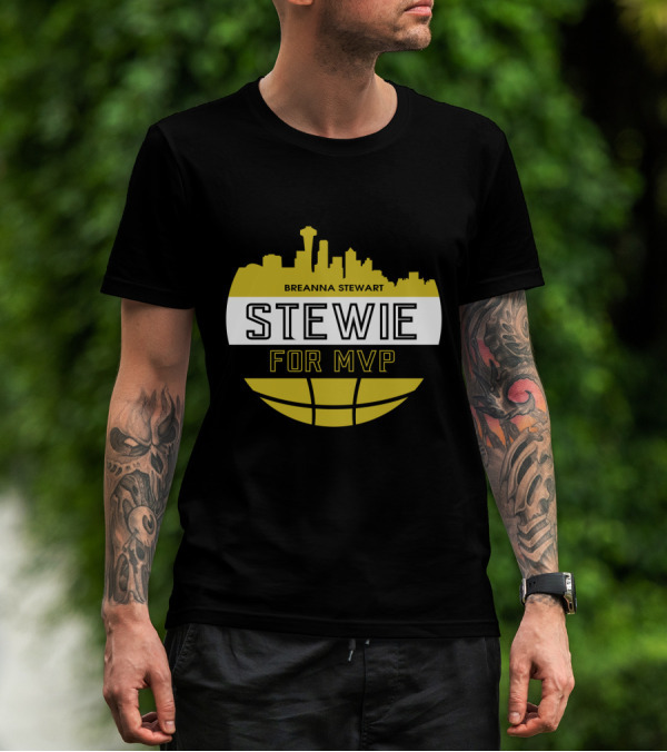 Breanna Stewart Stewie For MVP Seattle Skyline Basketball Fan T-Shirt