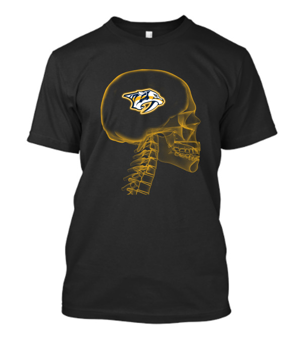 Nashville Predators Logo Inside Brain X-Ray Skull T-Shirt