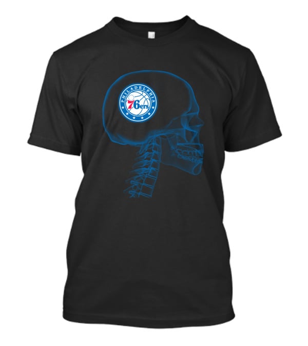 Philadelphia 76ers Logo X-Ray Brain Halloween Theme T-Shirt