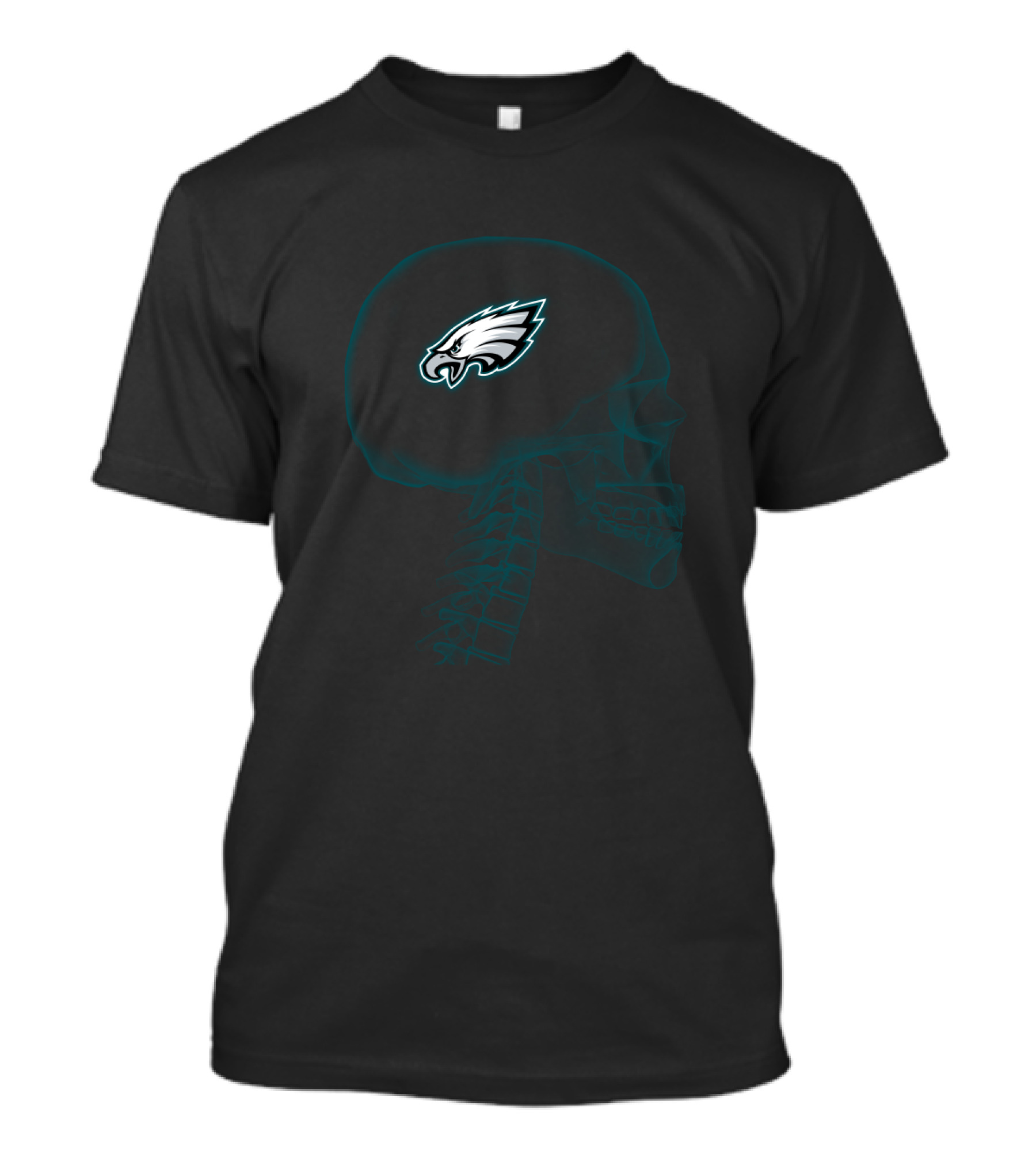 Philadelphia Eagles Skull X-Ray Halloween Brain T-Shirt