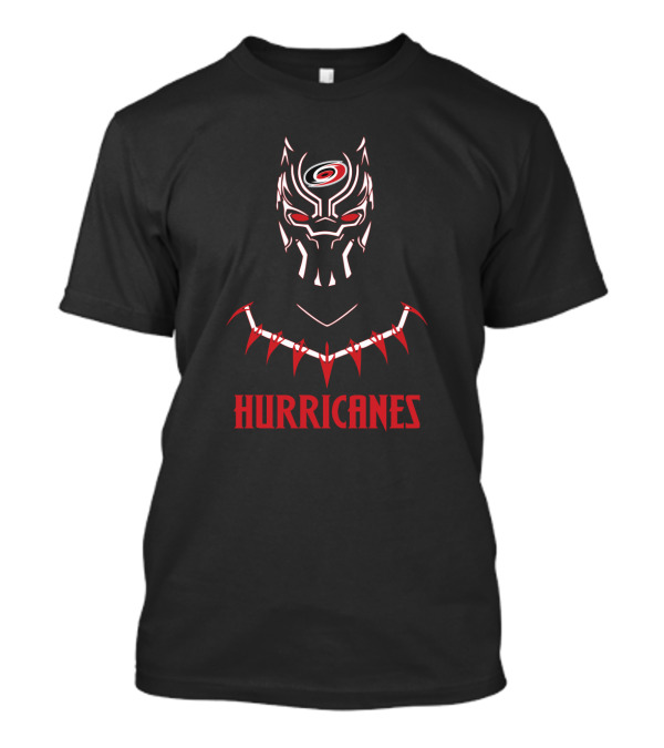 Black Panther Mask With Carolina Hurricanes T-Shirt