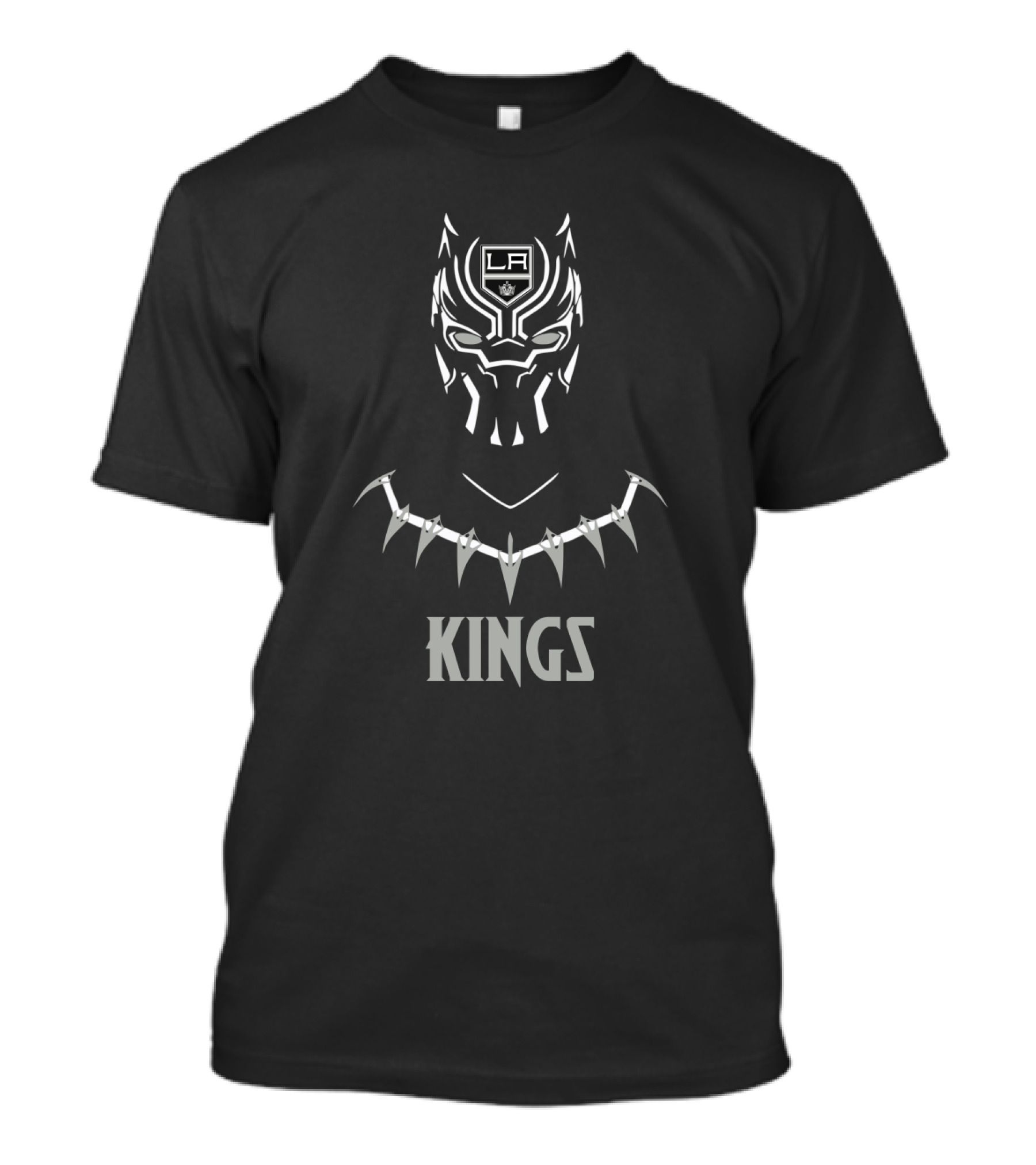 La Kings Black Panther Mask Fusion Fans T-Shirt
