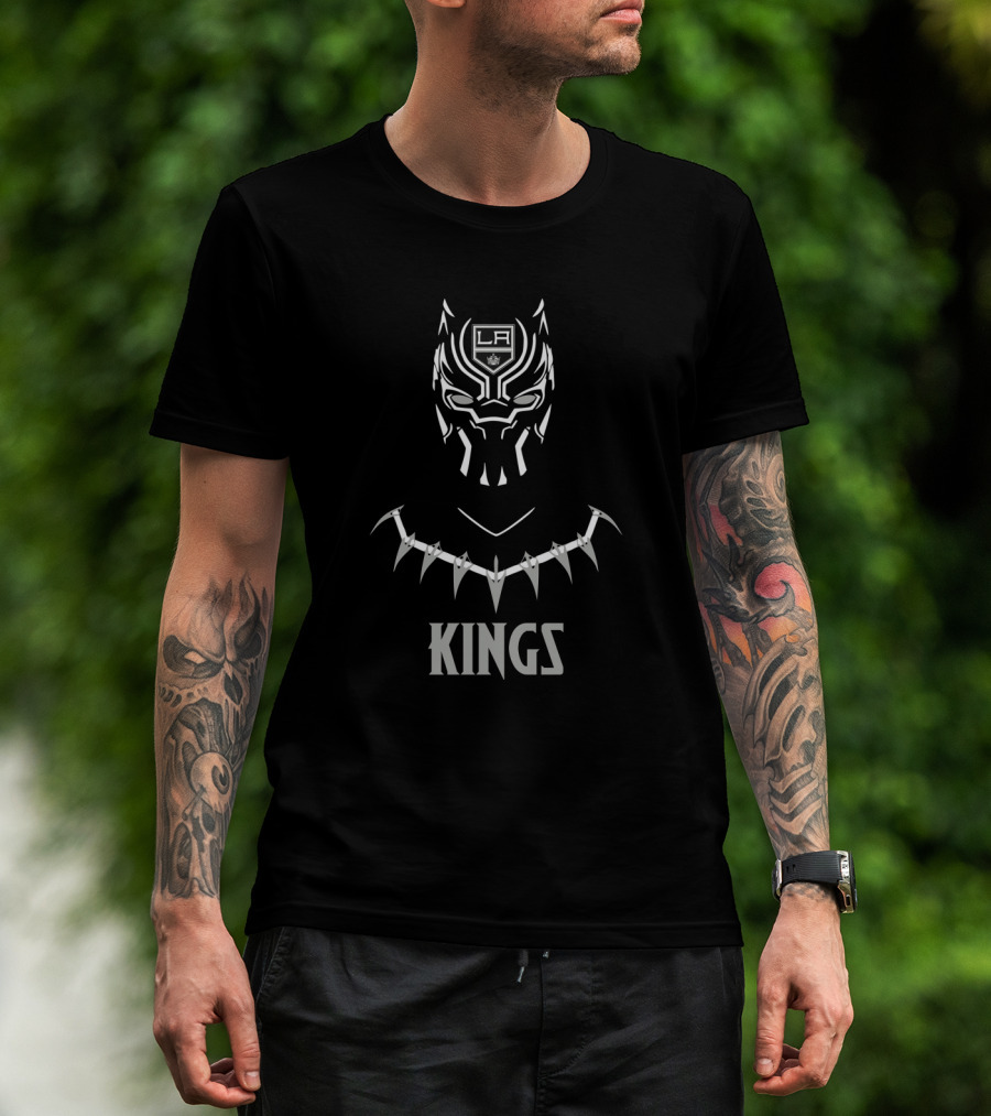 La Kings Black Panther Mask Fusion Fans T-Shirt