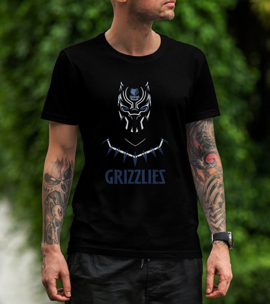 Memphis Grizzlies Fans Black Panther Mask T-Shirt