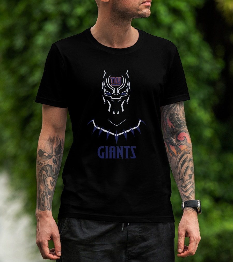 Black Panther New York Giants Nfl Fans T-Shirt