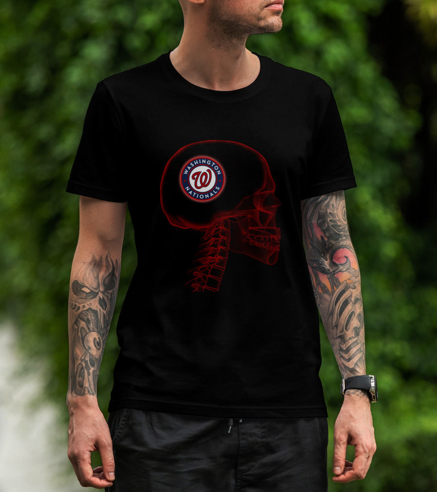 Washington Nationals Inside My Mind Logo X-Ray Skeleton Visualization T-Shirt