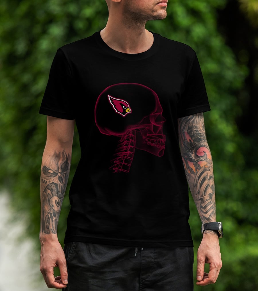 Arizona Cardinals Skull Brain Halloween T-Shirt