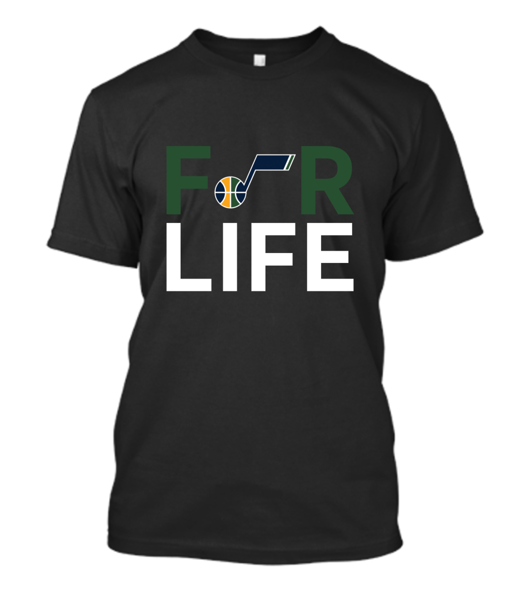 For Life Utah Jazz Fans Basketball Note T-Shirt