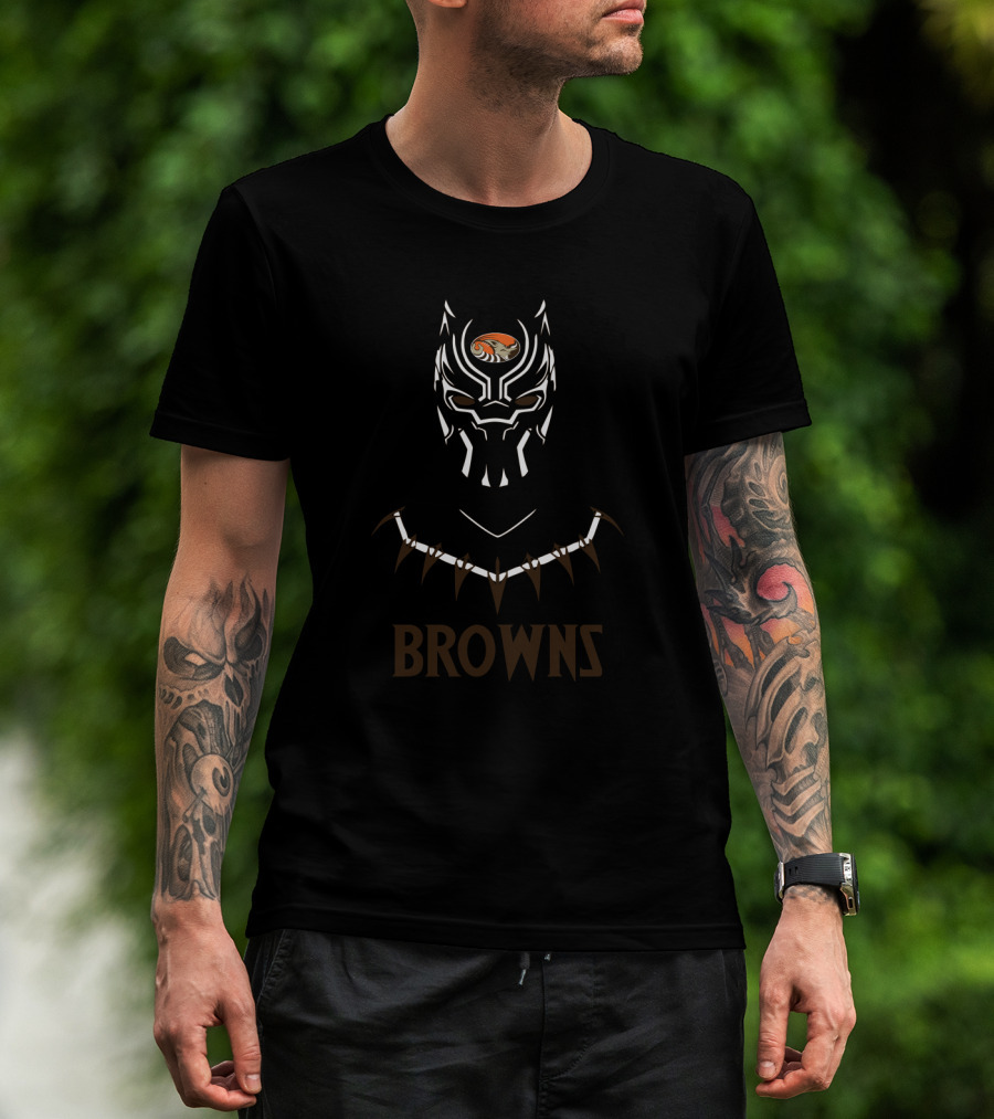 Browns Black Panther Cleveland Browns Fans Helmet T-Shirt