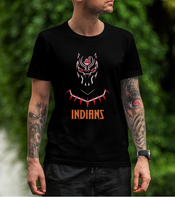 Indians Black Panther Cleveland Combination T-Shirt