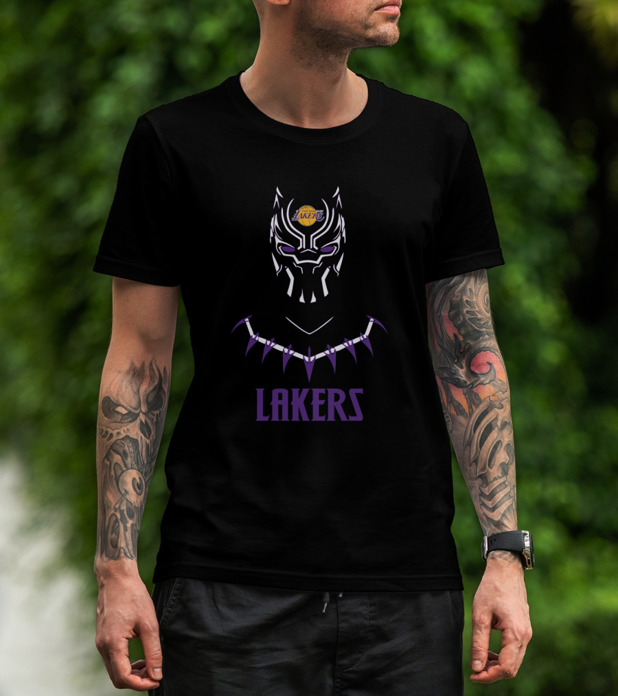 Black Panther Los Angeles Lakers Fans T-Shirt