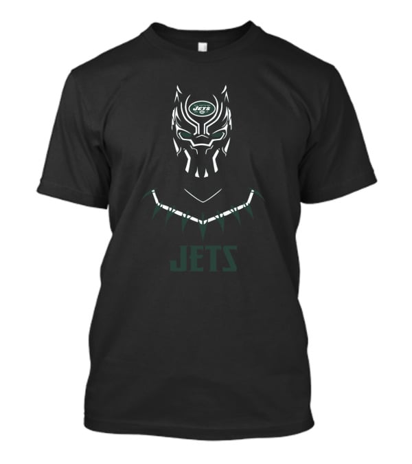 Jets Mask Design With White Spiked Collar T-Shirt