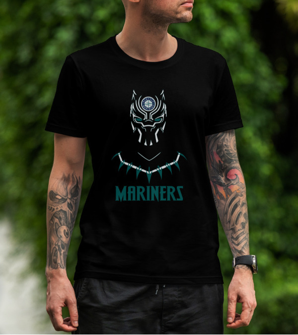 Mariners Black Panther Seattle Fans Fusion T-Shirt