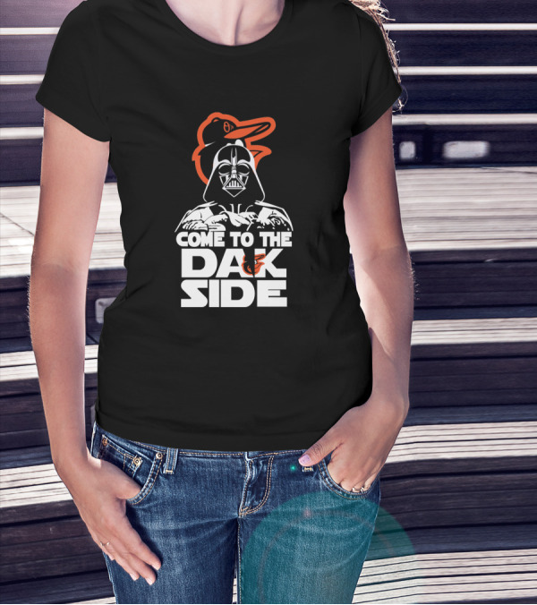 Come To The Dark Side Darth Vader Baltimore Orioles Fan Crossover T-Shirt