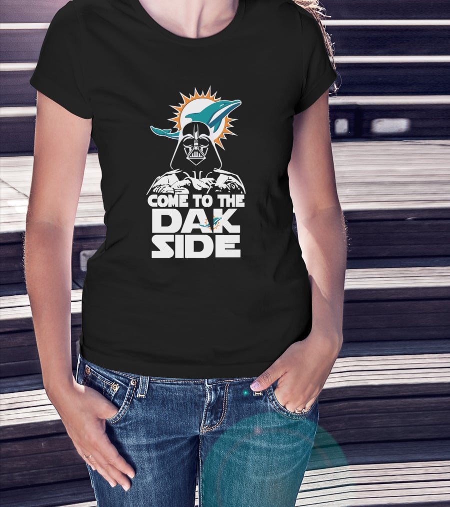 Come To The Dak Side Darth Vader Miami Dolphins Fans T-Shirt