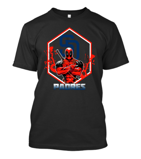 Deadpool San Diego Padres Baseball Fans Comic Collaboration T-Shirt