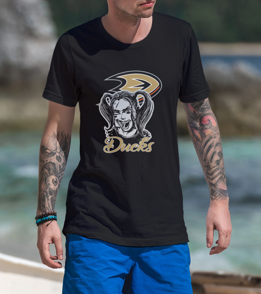 Harley Quinn And Anaheim Ducks Fans T-Shirt